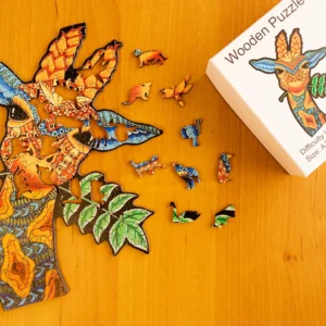 Zvedavá žirafa – Drevené puzzle 1