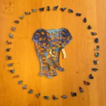 Egzotikus elefánt fa puzzle 3