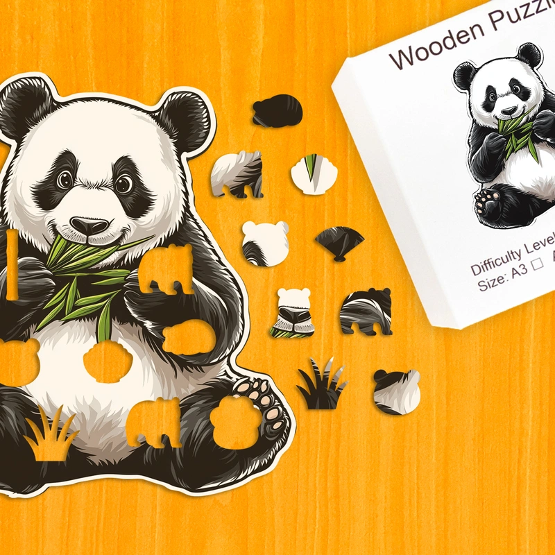 Hladná panda – Drevené puzzle 1