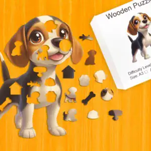 Hravé šteniatko – Drevené puzzle 1