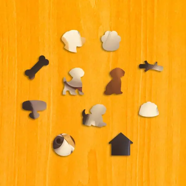 Hravé šteniatko – Drevené puzzle 3