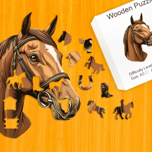 Krotký kôň – Drevené puzzle 1