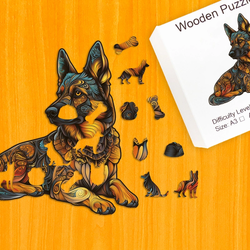 Legendárny nemecký ovčiak – Drevené puzzle 1