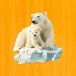Milujúca rodina polárnych medveďov – Drevené puzzle 2