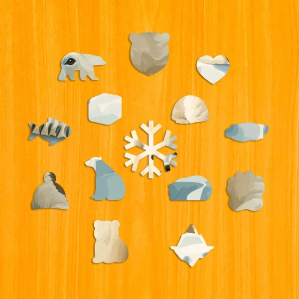 Milujúca rodina polárnych medveďov – Drevené puzzle 3
