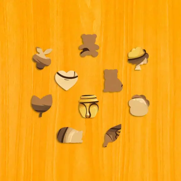 Nenasýtny medvedík – Drevené puzzle 3