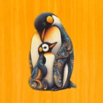 Objímajúca sa rodina tučniakov – Drevené puzzle 2