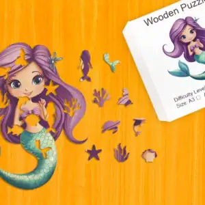Očarujúca morská panna – Drevené puzzle 1