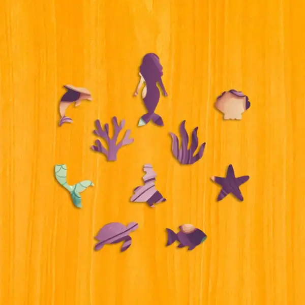 Očarujúca morská panna – Drevené puzzle 3