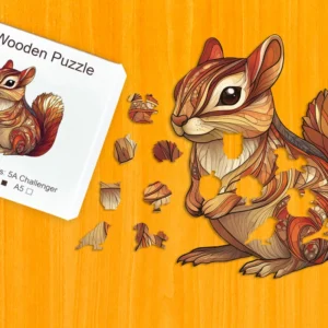 Ozdobná veverička – Drevené puzzle 1