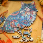 Pestrofarebná mačka – Drevené puzzle 4