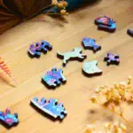 Pestrofarebná mačka – Drevené puzzle 6