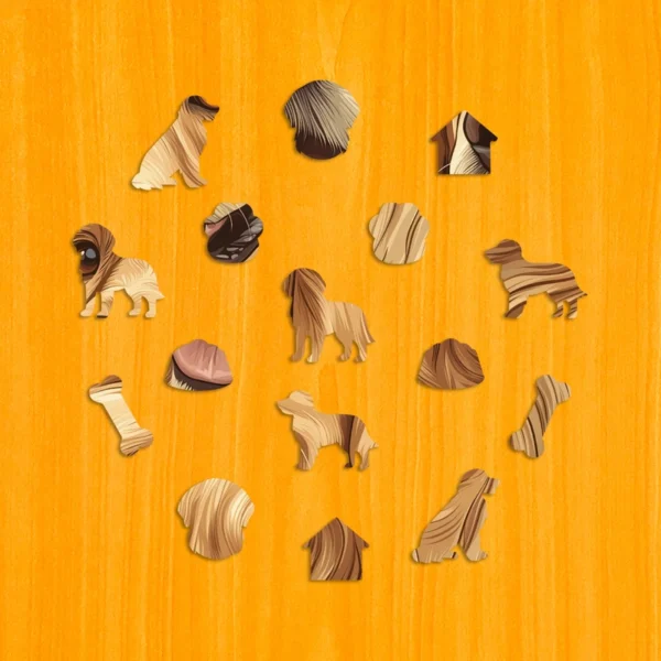 Priateľský zlatý retriever – Drevené puzzle 3