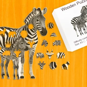Putujúca rodina zebier – Drevené puzzle 1