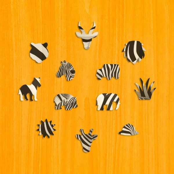 Putujúca rodina zebier – Drevené puzzle 3