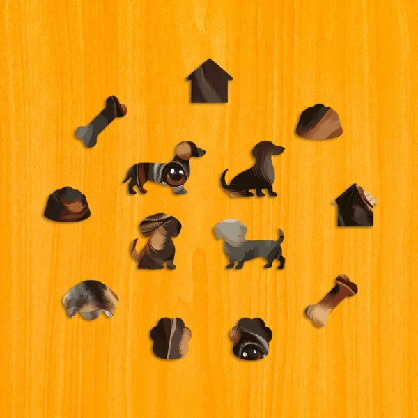 Roztomilý jazvečík – Drevené puzzle 3