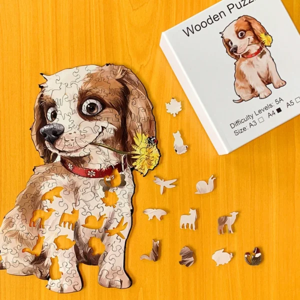 Roztomilý pes – Drevené puzzle 1