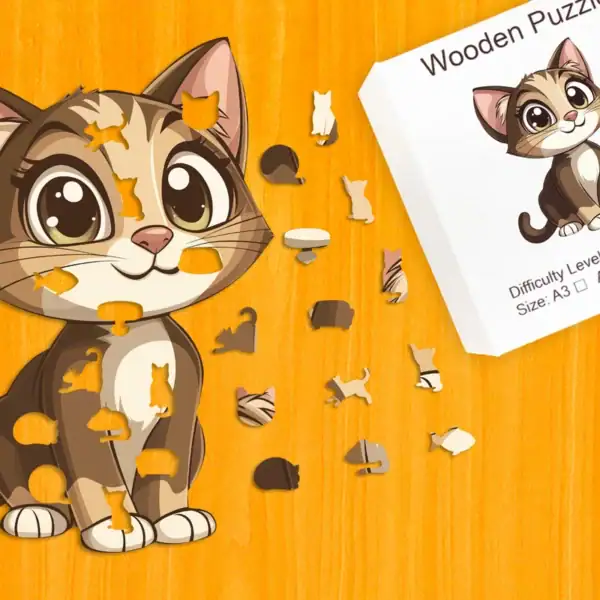 Šibalské mačiatko – Drevené puzzle 1