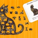 Vznešené mačiatko – Drevené puzzle 1