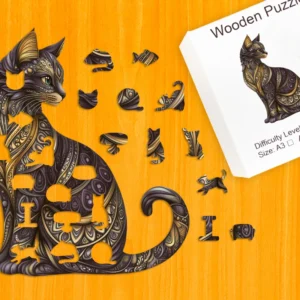 Vznešené mačiatko – Drevené puzzle 1