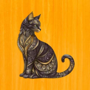 Vznešené mačiatko – Drevené puzzle 2