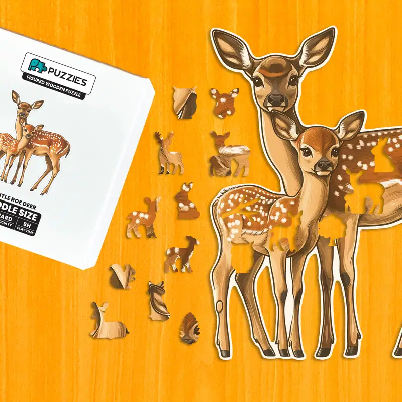 Krotké srnky – Drevené puzzle 1