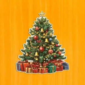 Ozdobený vianočný strom – Drevené puzzle 2