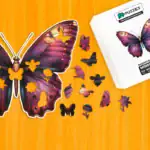 Pestrofarebný motýľ – Drevené puzzle 1