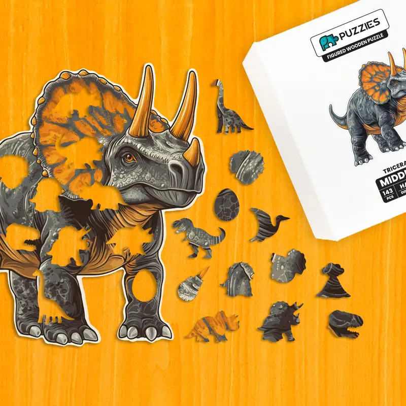 Triceratops – Drevené puzzle 1