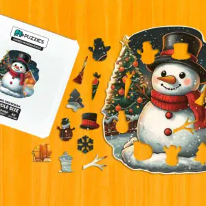 Usmievavý snehuliak – Drevené puzzle 1