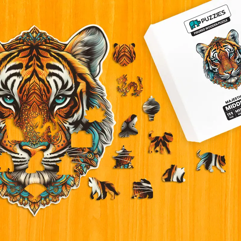 Vznešený tiger – Drevené puzzle 1